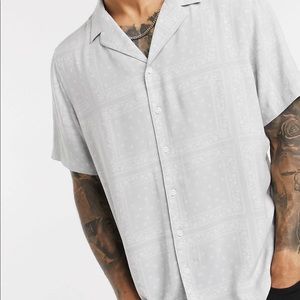 Gray paisley button down